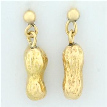 Peanut Dangle Earrings in 18K Yellow Gold