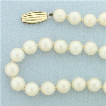 Pearl Strand Necklace with 14k Yellow Gold Clasp