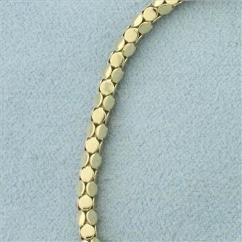 Popcorn Box Link Bracelet in 14k Yellow Gold