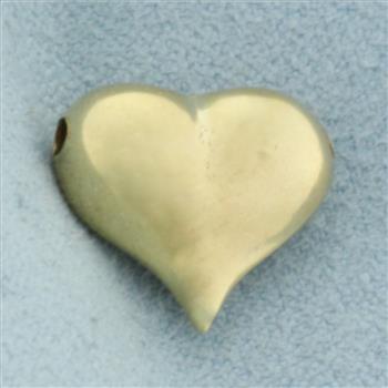 Puffy Heart Pendant Slide in 14k Yellow Gold