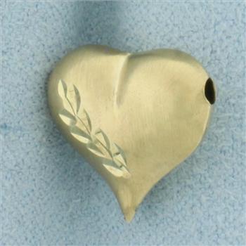 Puffy Heart Pendant Slide in 14k Yellow Gold