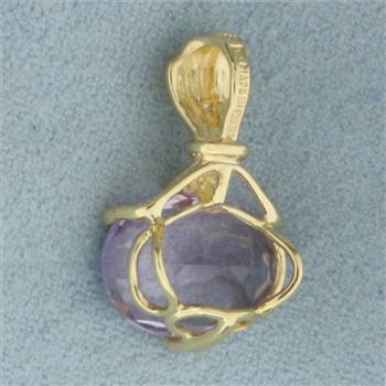 Purple Tourmaline Pendant in 14k Yellow Gold
