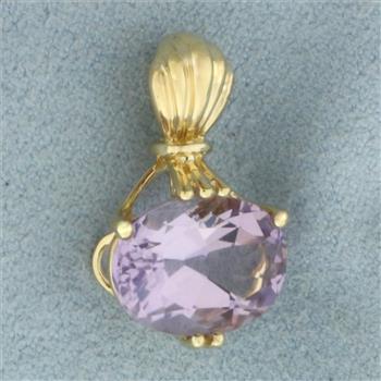 Purple Tourmaline Pendant in 14k Yellow Gold