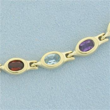 Rainbow Gemstone Bracelet In 14k Yellow Gold