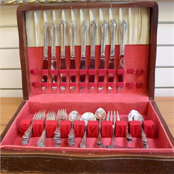 Reed and Barton Dancing Flowers Sterling Silver Flatware - Set of 55