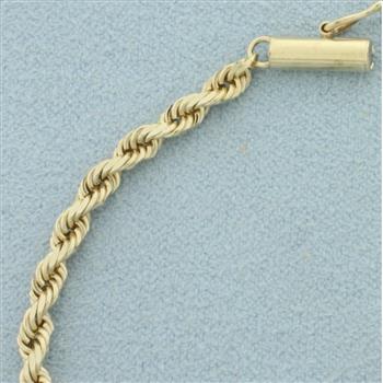 Rope Link Chain Bracelet in 14k Yellow Gold