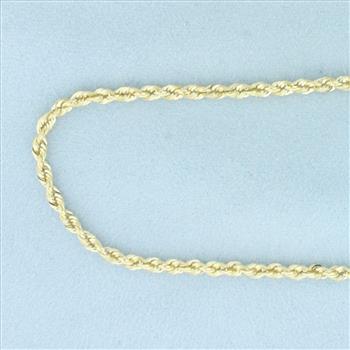 Rope Link Chain Necklace in 10k Yellow Gold