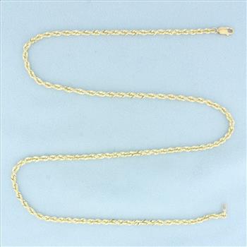 Rope Link Chain Necklace in 10k Yellow Gold