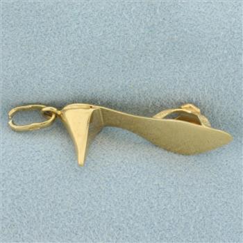 Ruby High Heel Shoe Charm or Pendant in 18k Yellow Gold
