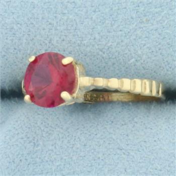 Ruby Solitaire Ring in 14k Yellow Gold