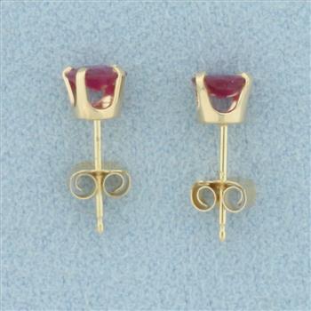 Ruby Stud Earrings in 14k Yellow Gold