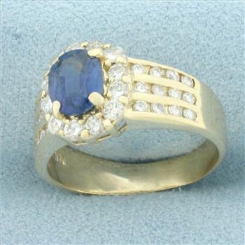 Sapphire and Diamond Ring in 14k Yellow Gold