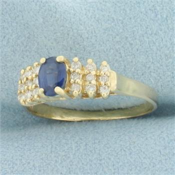 Sapphire and Diamond Ring in 14k Yellow Gold