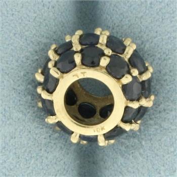 Sapphire Bead Charm in 10k Yellow Gold