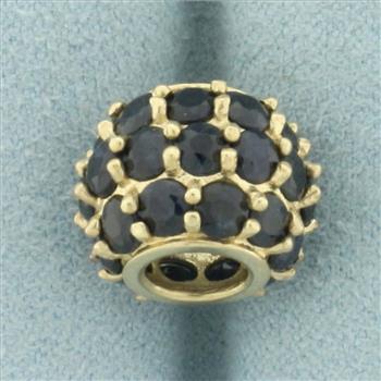 Sapphire Bead Charm in 10k Yellow Gold