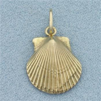 Seashell Charm or Pendant in 14k Yellow Gold