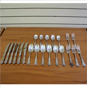 Simpson Hall And Miller Co. Stratford Antique Art Nouveau Twenty Two Piece Sterling Silver Flatware Set