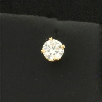 Single Diamond Screw Back Stud Earrings in 14k Yellow Gold
