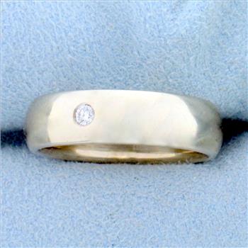 Solitaire Diamond Band Ring in 14K White Gold