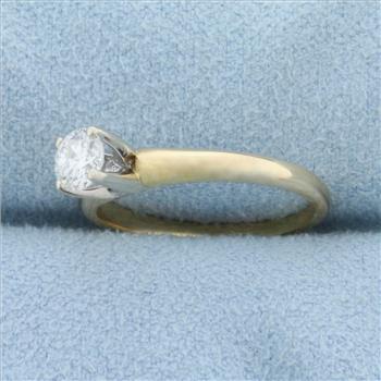 Solitaire Diamond Engagement Ring in 14K Yellow Gold