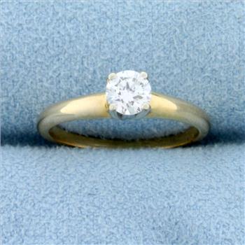 Solitaire Diamond Engagement Ring in 14K Yellow Gold
