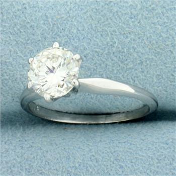 Solitaire Diamond Engagement Ring in 18k White Gold