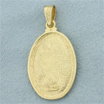 St. Christopher Protect Us Pendant in 14k Yellow Gold