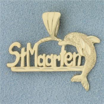 St. Maarten Dolphin Pendant in 14k Yellow Gold