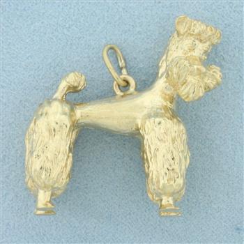 Standard Poodle Pendant or Charm in 14k Yellow Gold