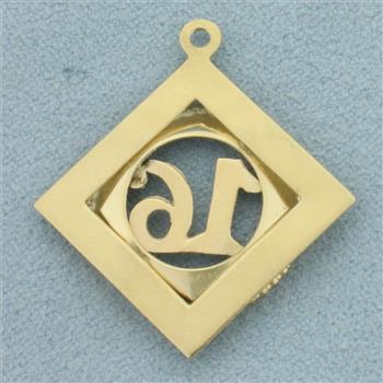 Sweet 16 Charm or Pendant in 14k Yellow Gold