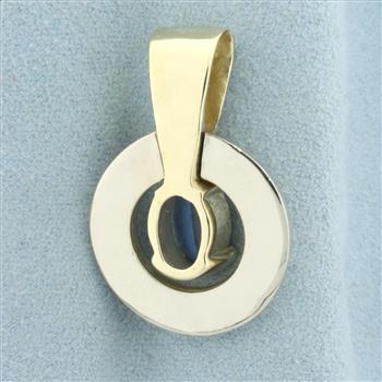 Tanzanite Two Tone Pendant in 14k Yellow and White Gold