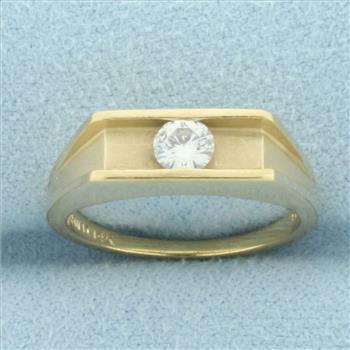 Tension Set  Diamond Solitaire Ring in 14k Yellow Gold