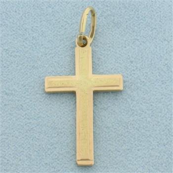 The Father Cross Charm in 14k Yellow Gold