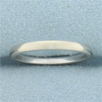 Thin Womans Wedding Band Ring in 14k White Gold