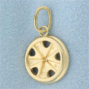 Tire Rim Charm in 14k Yellow Gold