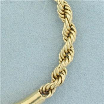 Tube Center Rope Bracelet in 14k Yellow Gold