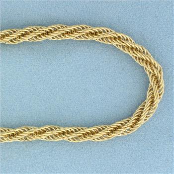 Twisting Helix Link Chain Necklace in 14k Yellow Gold