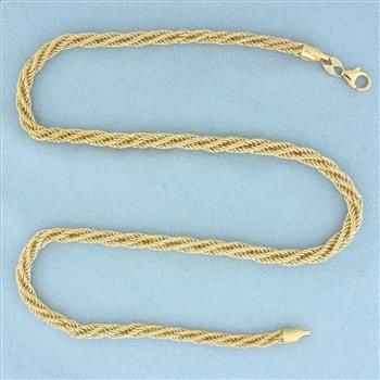 Twisting Helix Link Chain Necklace in 14k Yellow Gold