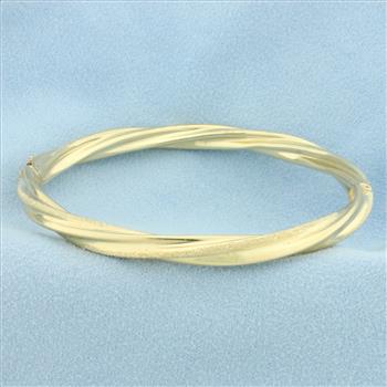 Twisting Rope Design Bangle Bracelet in 14k Yellow Gold