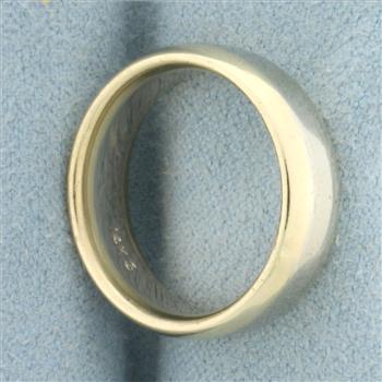 Two Tone High Polish Wedding Band Ring in 14k Yellow and White Gold