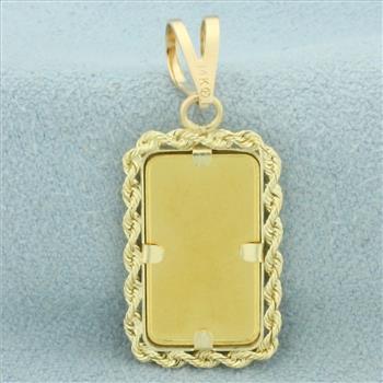 UBS 1g .999 Gold Bar Pendant in 14k Yellow gold