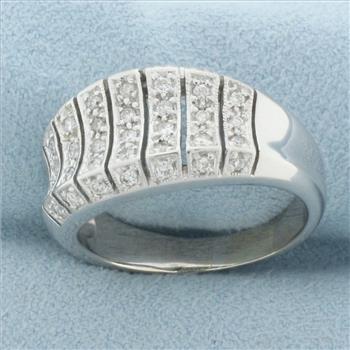 Unique Pave Set Diamond Ring in 14k White Gold