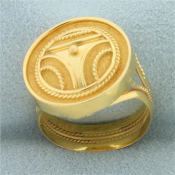 Unique Y Design Circle Ring in 21k Yellow Gold