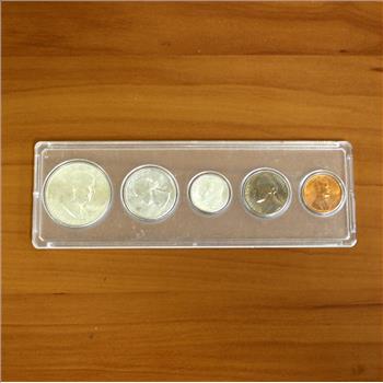 US Mint Uncirculated Franklin Half Dollar 5 Coin Set