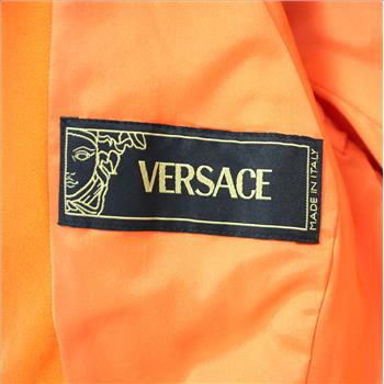 Versace Orange Embroidered Zip Jacket