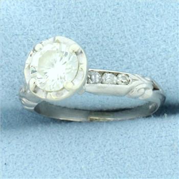 Vintage 1ct TW Diamond Engagement Ring in Platinum