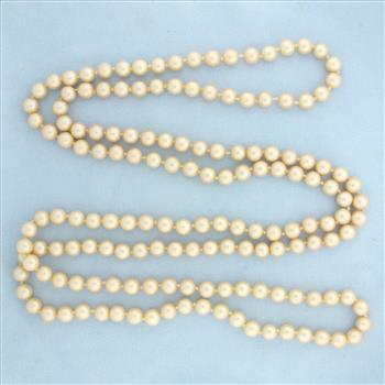 Vintage 54 Inch Cultured Akoya Pearl Strand