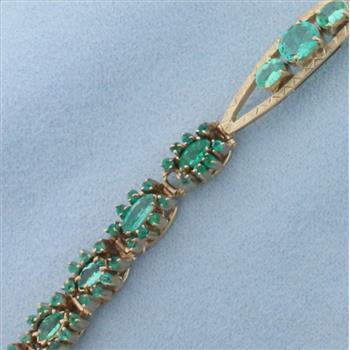Vintage 7ct Tsavorite Bracelet in 18k Yellow Gold