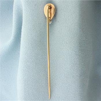 Vintage Amethyst Stick Pin in 14k Yellow Gold