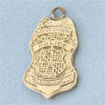 Vintage Baltimore Police Department Pendant in 14k Yellow Gold